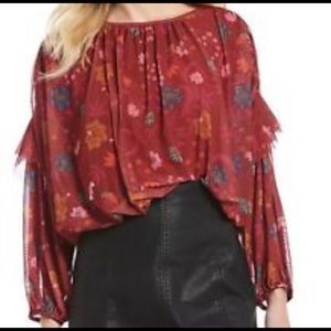 Free people berry combo blouse
